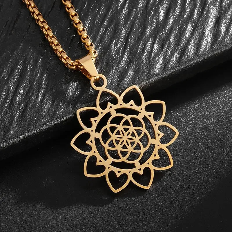 Vintage Hindu Symbols Rune Amulet Pendant Necklace Charm Men\'s Religious Style Prayer Amulet Jewelry Gift