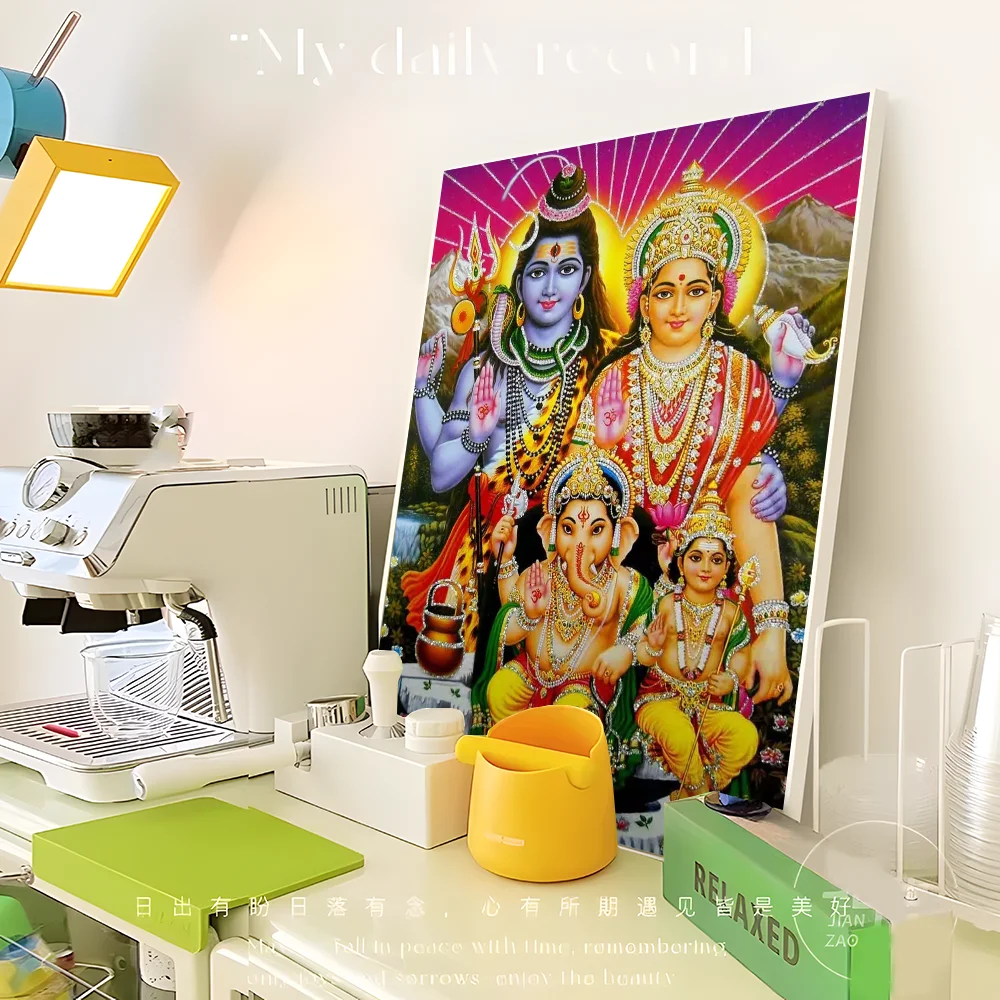 Modern Hindu God Anime Posters Sticky Whitepaper Sticker DIY Room Bar Cafe Kawaii Room Decor