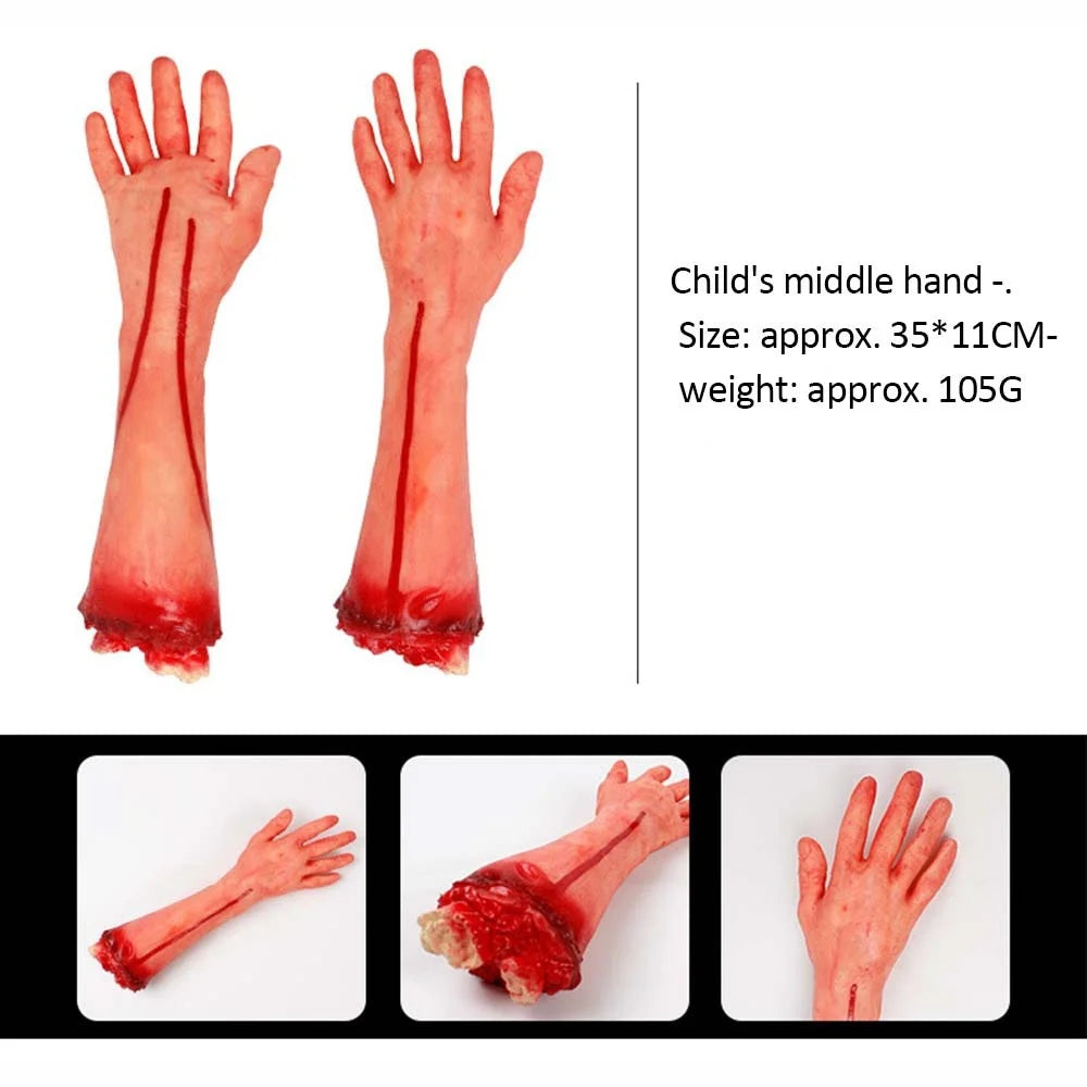 Halloween Prop Bloody Scary Fake Organ Human Brain Body Parts Fake Hand Finger Leg Foot Brain Heart Party Accessories