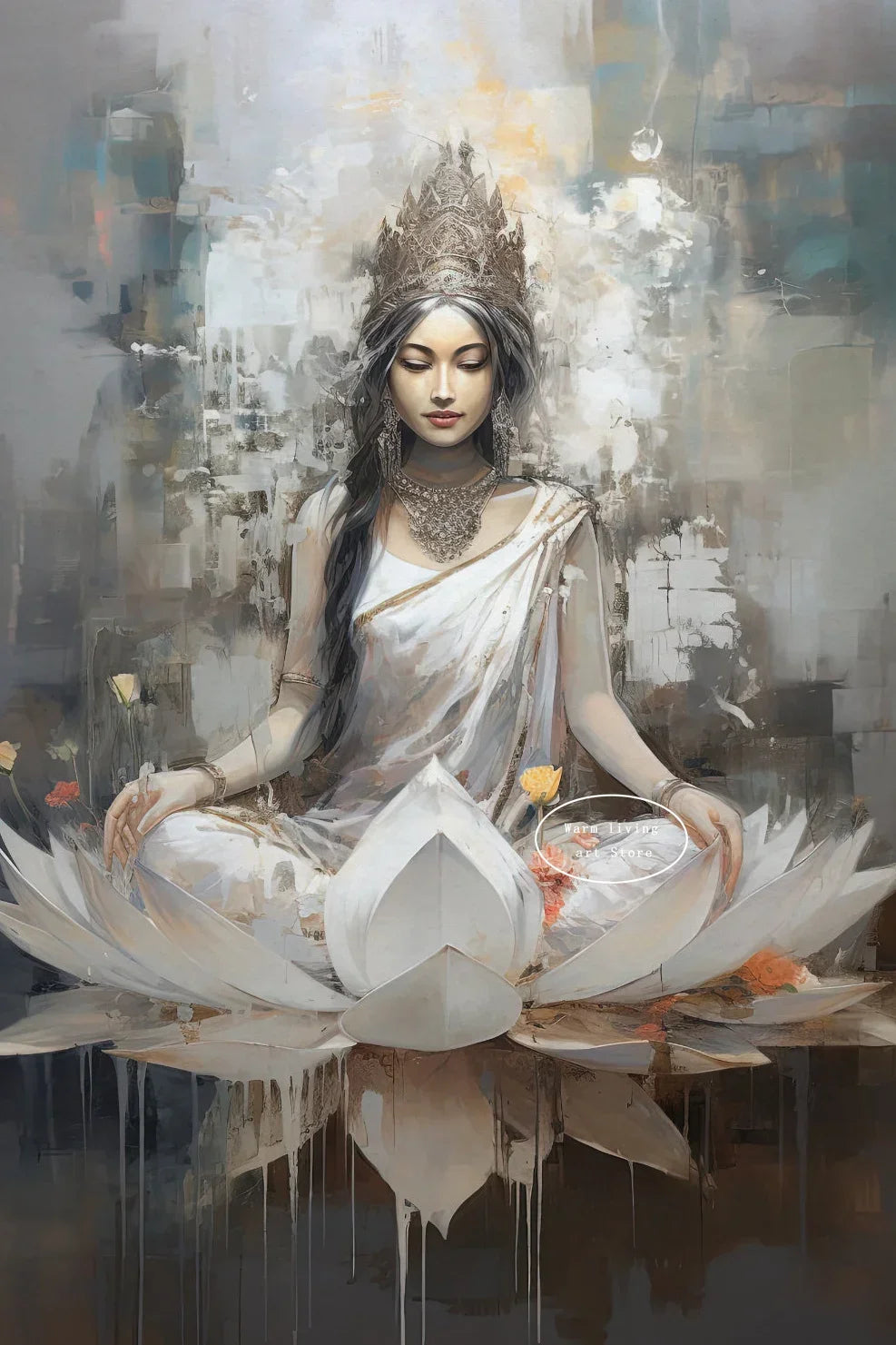 Lakshmi Krishna Buddha Shiva Ganesha Hindu Deity Canvas Wall Art  Spiritual Home Decor Posters  Prints