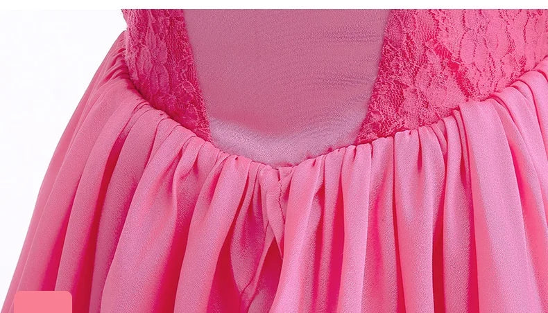 KLFLGD Black Lace Halloween Dress Up Girl's Birthday Party Performance Dress New Girl Role Playing Dress 4-12 Years Old