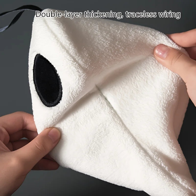 1PC Soft Ghost Hand Towel: Perfect for Halloween Decor - 8.6" X 7.9" - Coral Fleece Material - High Absorbency