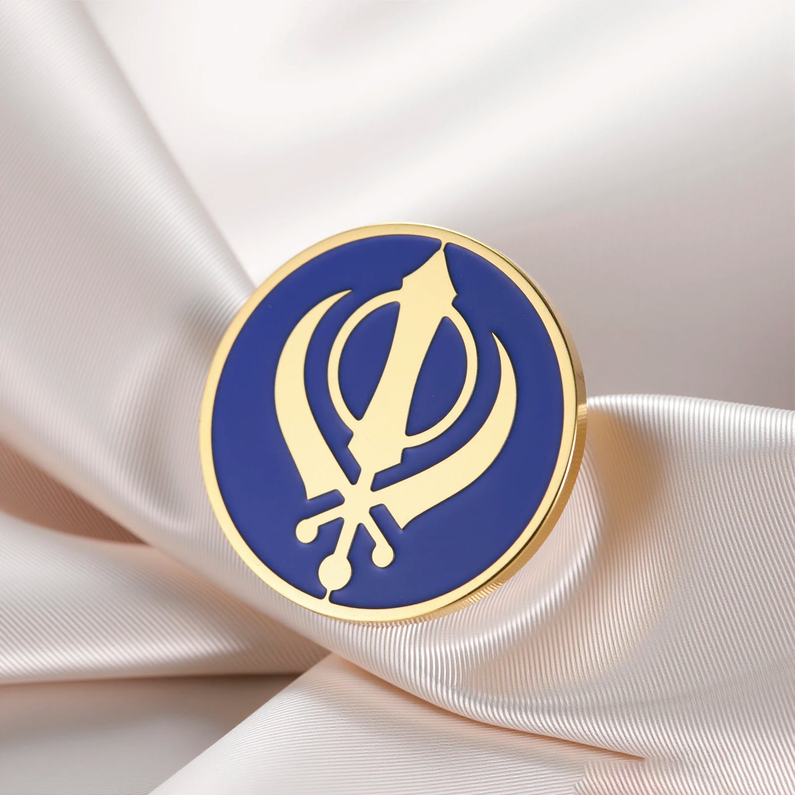 LIKGREAT Sikh Khanda Brooch Religious Spiritual Enamel Pin Badge Stainless Steel Jewelry Amulet Gift for Men Women Accessory