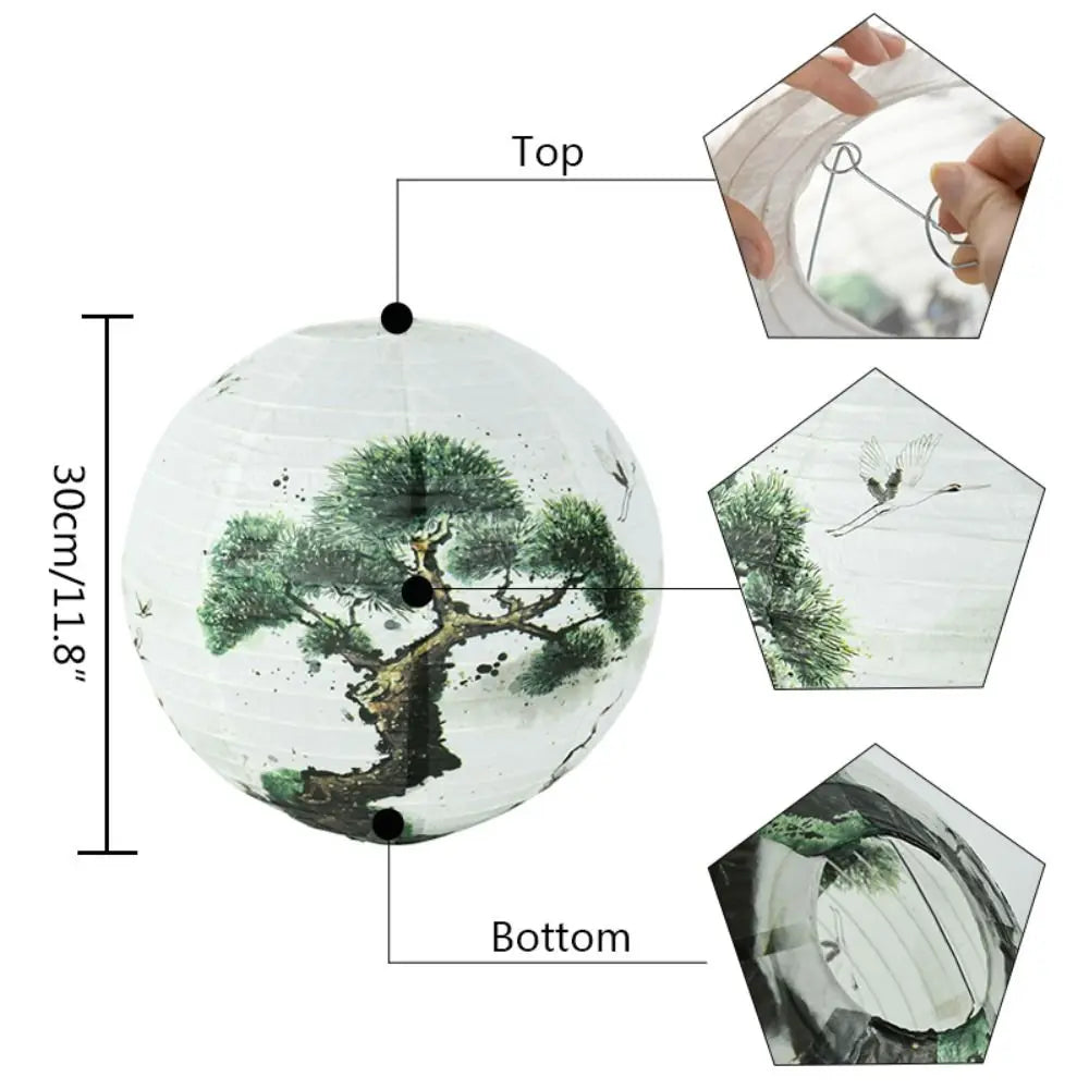 Hanfu matching Mid-autumn Festival National Day Toys Gifts Home Decoration Flower Lantern Round Lamp Lampshade Paper Lantern