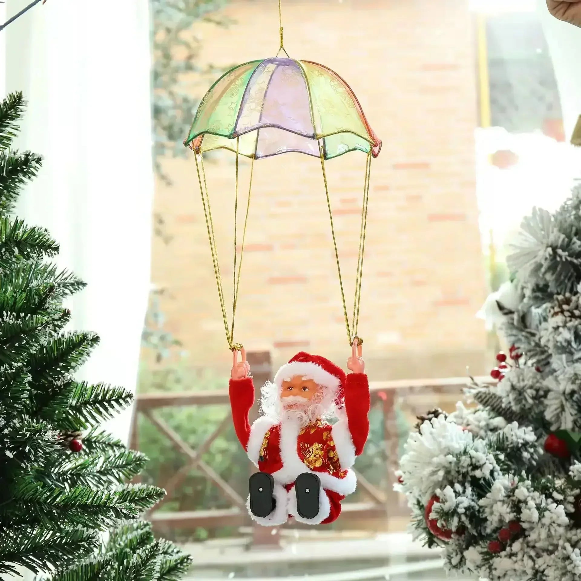 Christmas Decoration Electric Ladder Santa Claus Climbing Beads Santa Claus Children's Gift Mall Christmas Tree Decoration