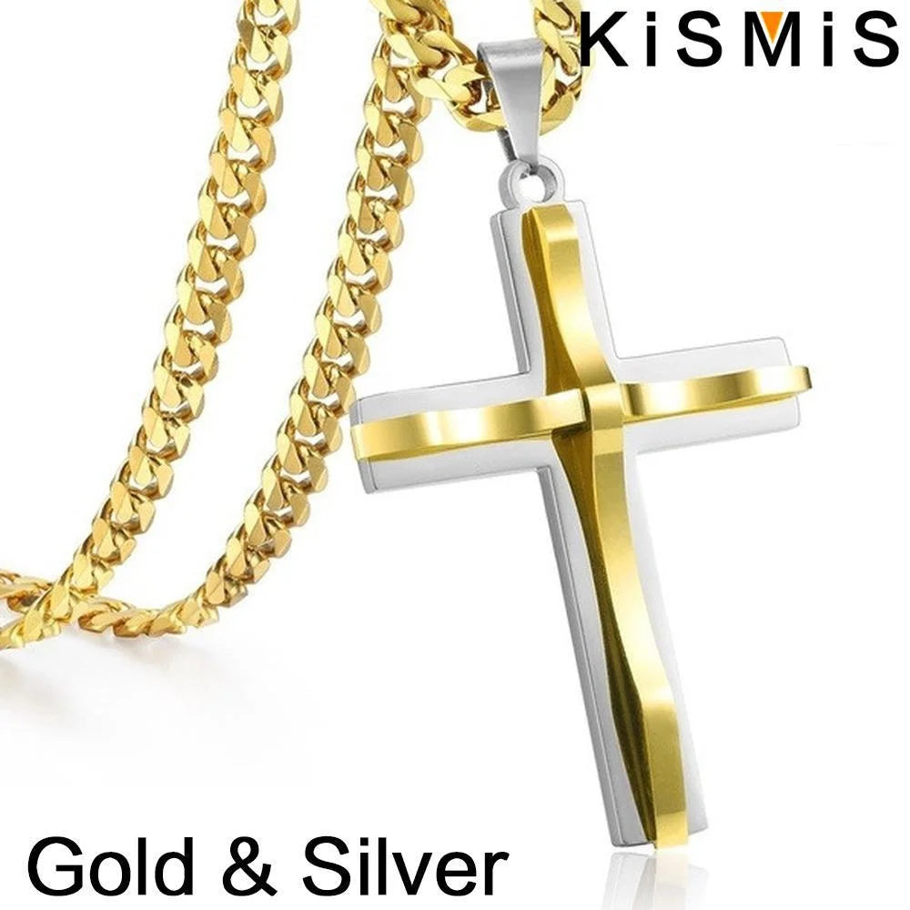 Men's Cross Pendant Necklace Fashion Hip-hop Jewelry Accessories Stylish Design Unique Gift for Him