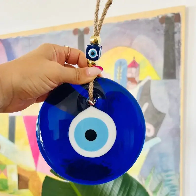Evil Eye Wall Hanging Glass Blue Eye Wall Charm Home Decor Home Gift Idea House Protection Turkish Evil Eye Gift Wall Decoration