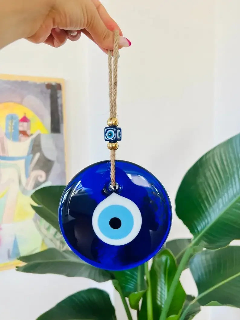 Evil Eye Wall Hanging Glass Blue Eye Wall Charm Home Decor Home Gift Idea House Protection Turkish Evil Eye Gift Wall Decoration