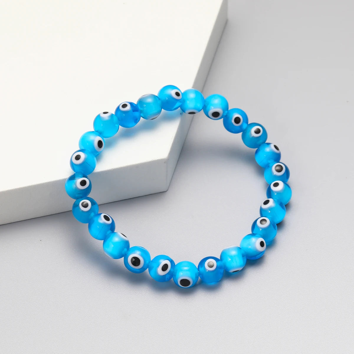 Classic Turkey Lucky Evil Eye Men's Bracelet Women's Blue Evil Eye Natural Stone Bead Bracelet Handmade Glamour Jewelry