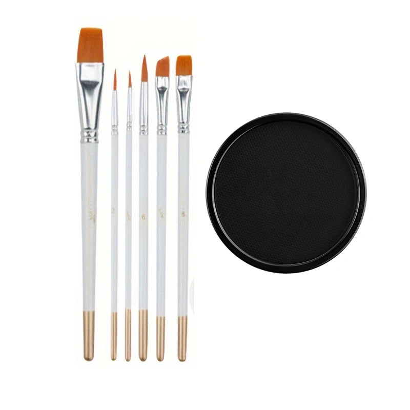 30g Water-Activated Body Makeup Face Paint Set 3-Piece with Brushes Mixing Palette for Halloween Christmas Costume Party Cosplay