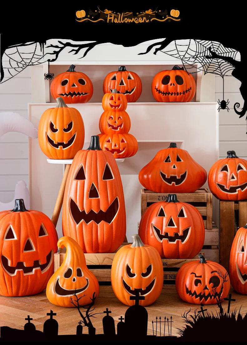 Halloween Decoration Pumpkins Lamp For Home Yard Garden Outdoor Decor Hallowen Horror House Skull Party Props Glow in The Dark