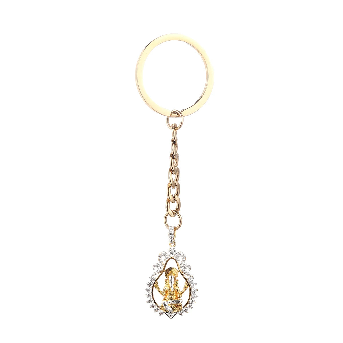 Hinduism Indian Religious Ganesha Pendant Necklaces for Women Girls Cubic Zirconia Elephant