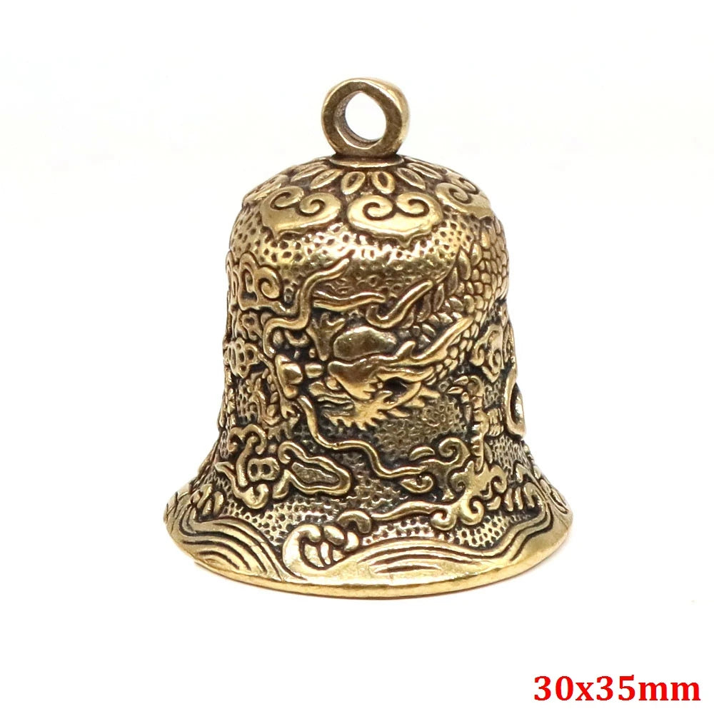 Brass Handicraft Die-casting Drop Bell Key Car Button Wind Bell Tibetan Bronze Bells Creative Gift Home Decoration Accessories