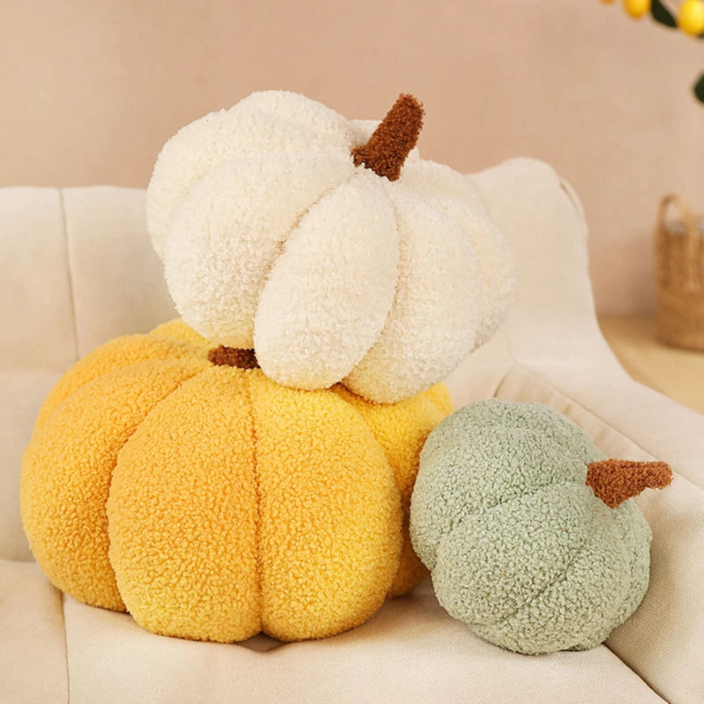 20CM Creative Home Pumpkin Plush Toy Living Room Sofa Decoration Throw Pillow Particles Plush Pumpkin Doll Halloween Dress Up