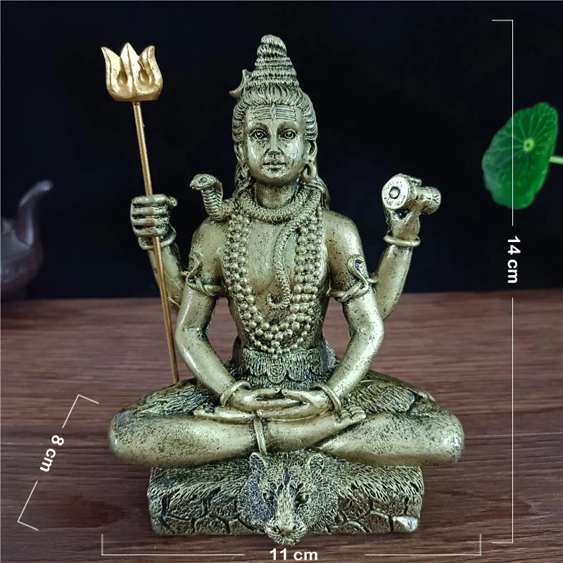 Golden Shiva Statue Hindu Ganesha Vishnu Buddha Figurine Sculpture Room Office Home Decoration India God Feng Shui Crafts