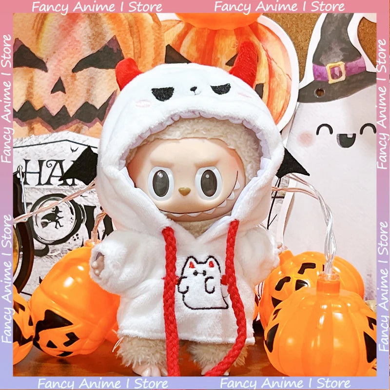 Halloween Labubu Doll Clothing Bat & Little Devil Hoodie Accessories for V1 V2 V3 Labubu Halloween Dress Up Accessories Gifts