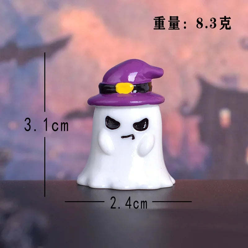 Halloween Micro Landscape Miniature Figurines Resin Craft Mini Fairy Garden Ornaments Cute Pumpkin Ghost Home Decor