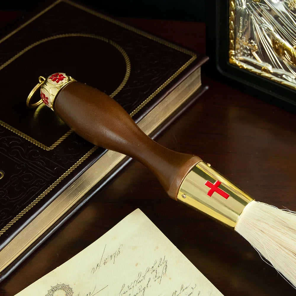 HTISOK Orthodox Holy Water Brush, 15" Wood Brush, Perfect for Baptism, Weddings & Religious Ceremonies
