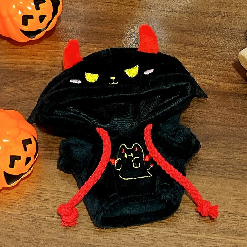 Halloween Labubu Doll Clothing Bat & Little Devil Hoodie Accessories for V1 V2 V3 Labubu Halloween Dress Up Accessories Gifts