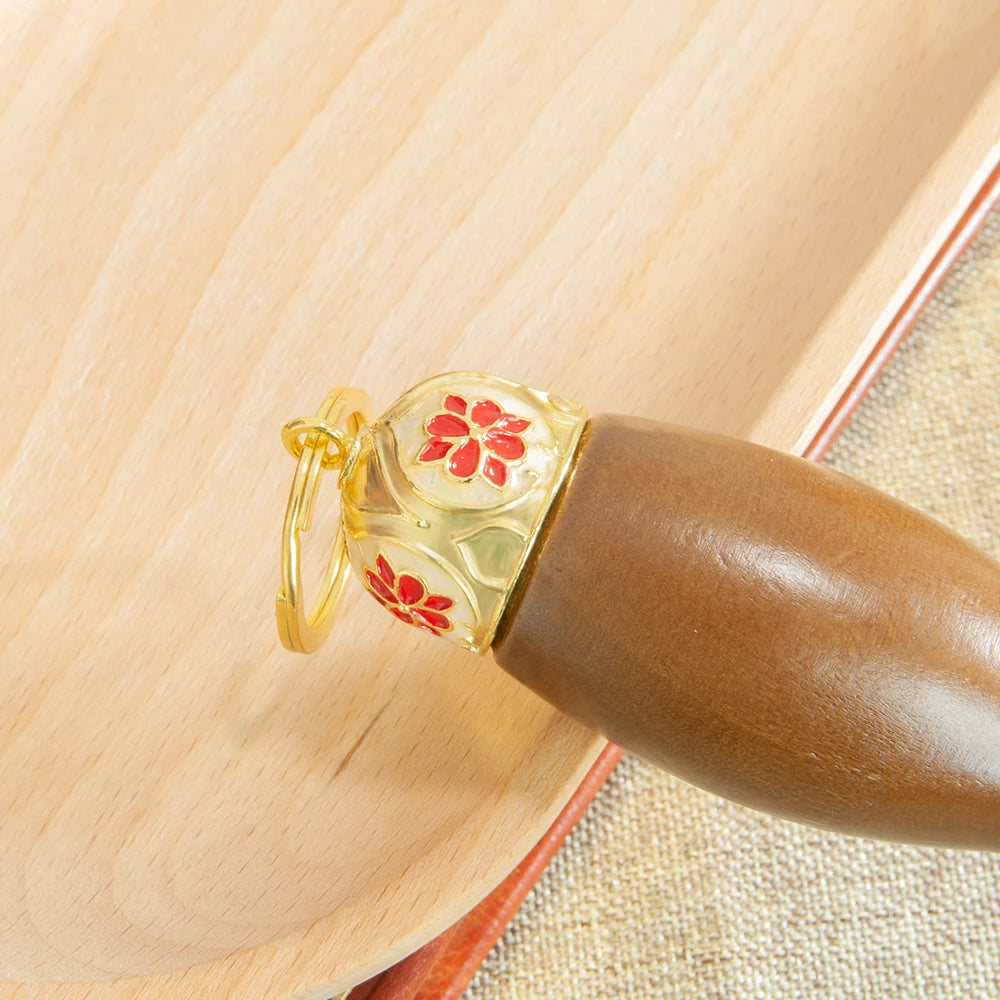 Orthodox Holy Water Brush - 15.4" Zinc Alloy Golden Ornate Design with Gem Accents, Perfect for Baptism, Weddings