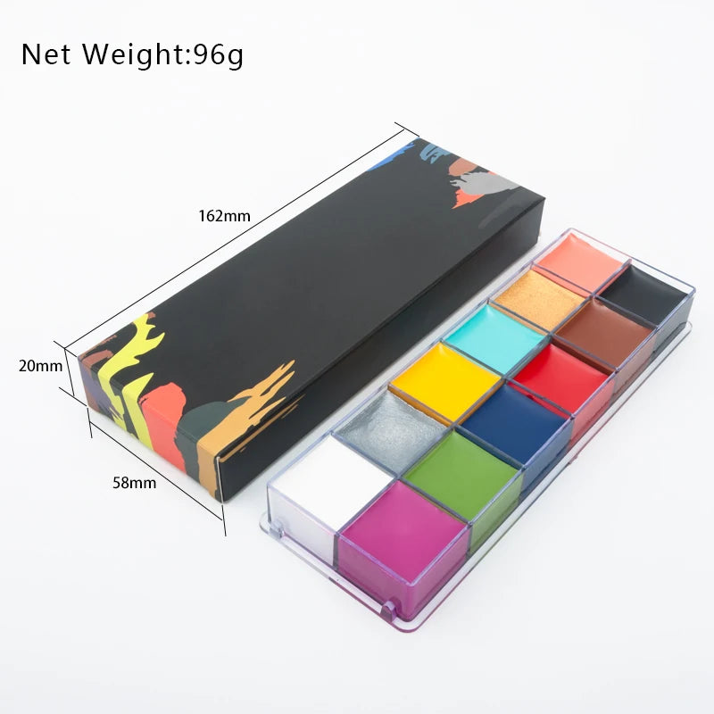 Paint Body Makeup Halloween Face Body Art 12/20 Colors Painting Kit with Brushes Safe Ingredient Available for Kid and Adult