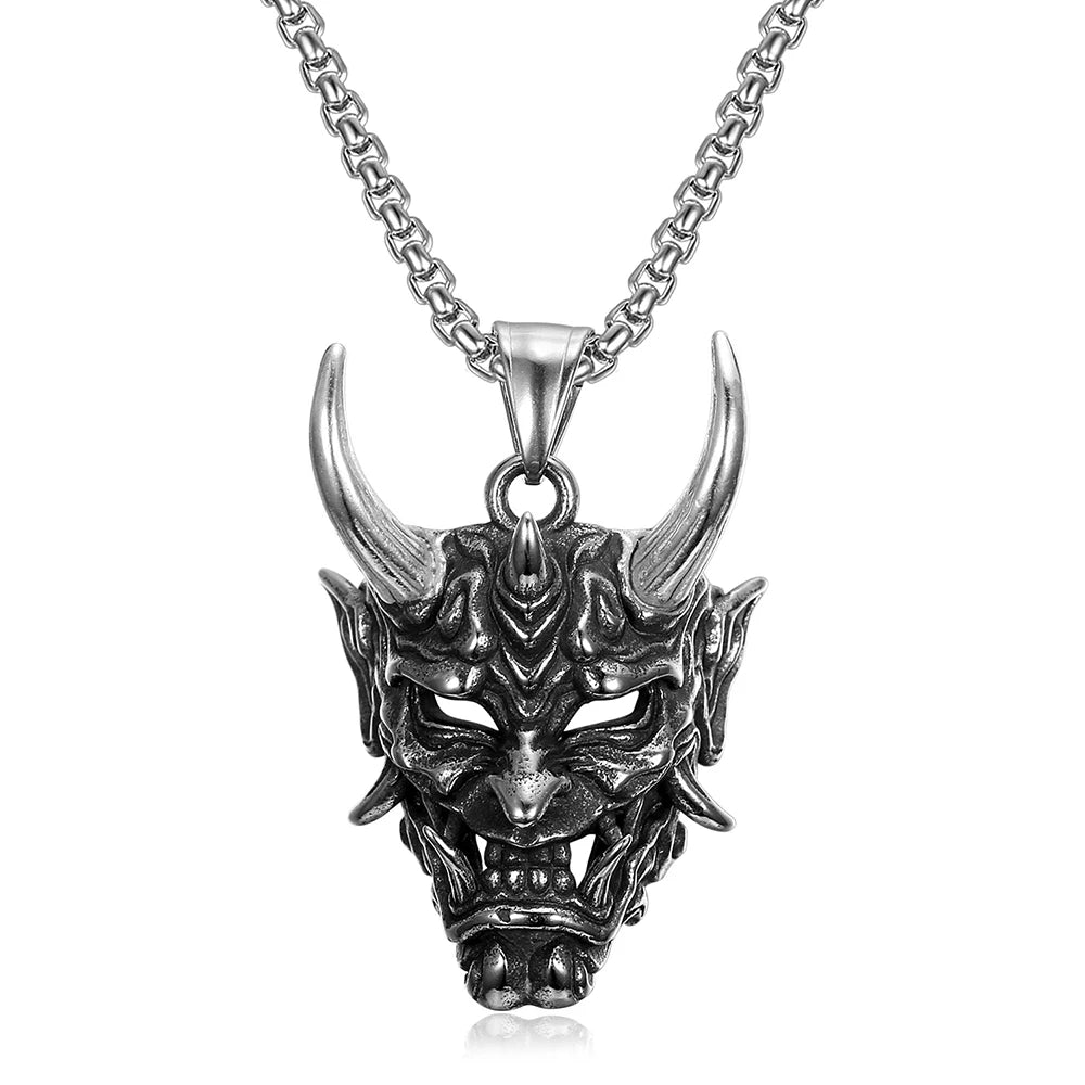 Gothic Hip Hop Skull Pendant Necklaces For Men Stainless Steel Punk Fashion Skeleton Necklace Halloween Jewelry Gifts Wholesale