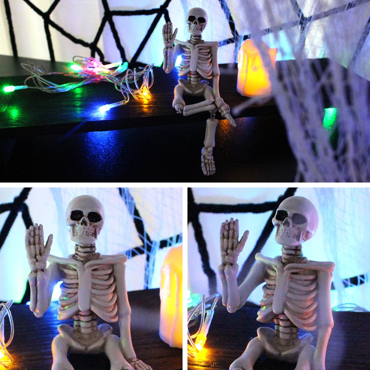 Halloween decorations, waving hands, skull ornaments, resin crafts, ghost festival horror atmosphere, landscaping props