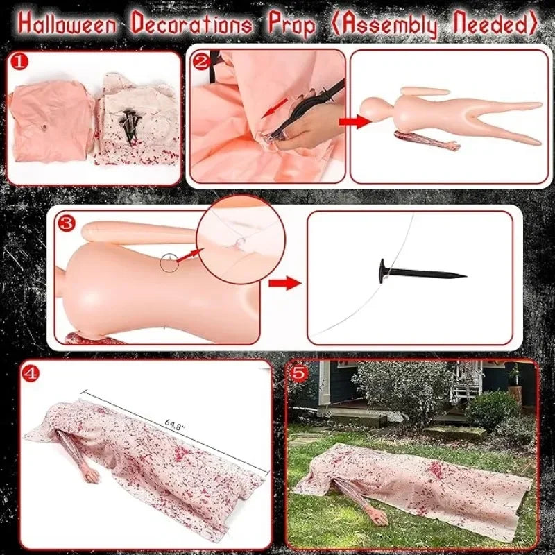 Halloween Props Decorations Outdoor Props Inflatable Mannequins Haunted Mansion and Secret Room Scary Atmosphere Decoration