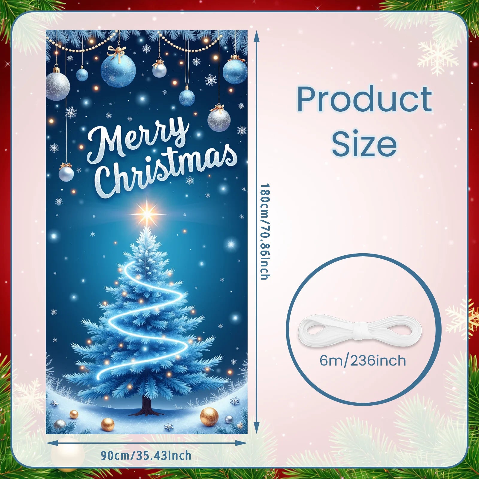 Christmas Tree Banner Festive Holiday Banner Elegant Christmas Decoration for HolidayCelebration Winter Festivities Family Gathe