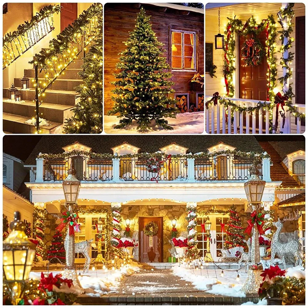 Solar String Lights Outdoor Waterproof Solar Fairy Lights 8 Modes LED String Lights for Garden Patio Wedding Decorations