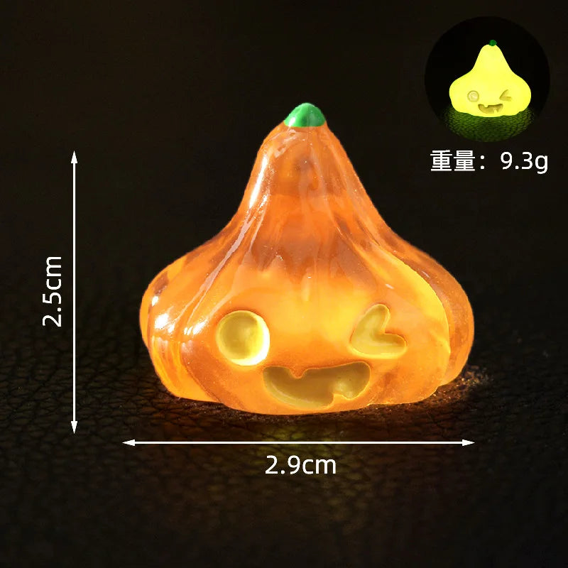 8PCS Halloween Ghost Simulation Small Pumpkin Ornament Home Desktop Living Room Micro Landscape Ornament Resin Diy Crafts 2025