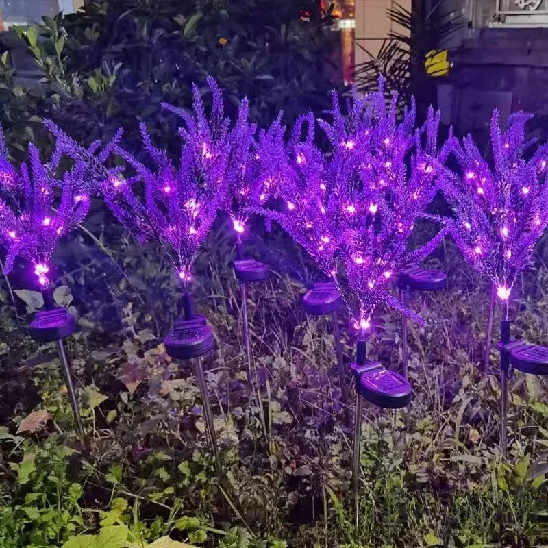 2025 New Purple Lavender Flower Solar Garden Lights Outdoor Decorative Lawn Lamp for Patio Yard Decor