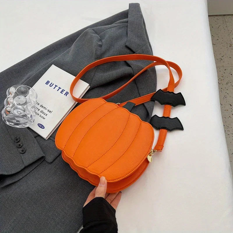 Enchanting Halloween Pumpkin  Bag  Devilish Style with Ghost Skull Accent  Fashion Purse for Women & Girls