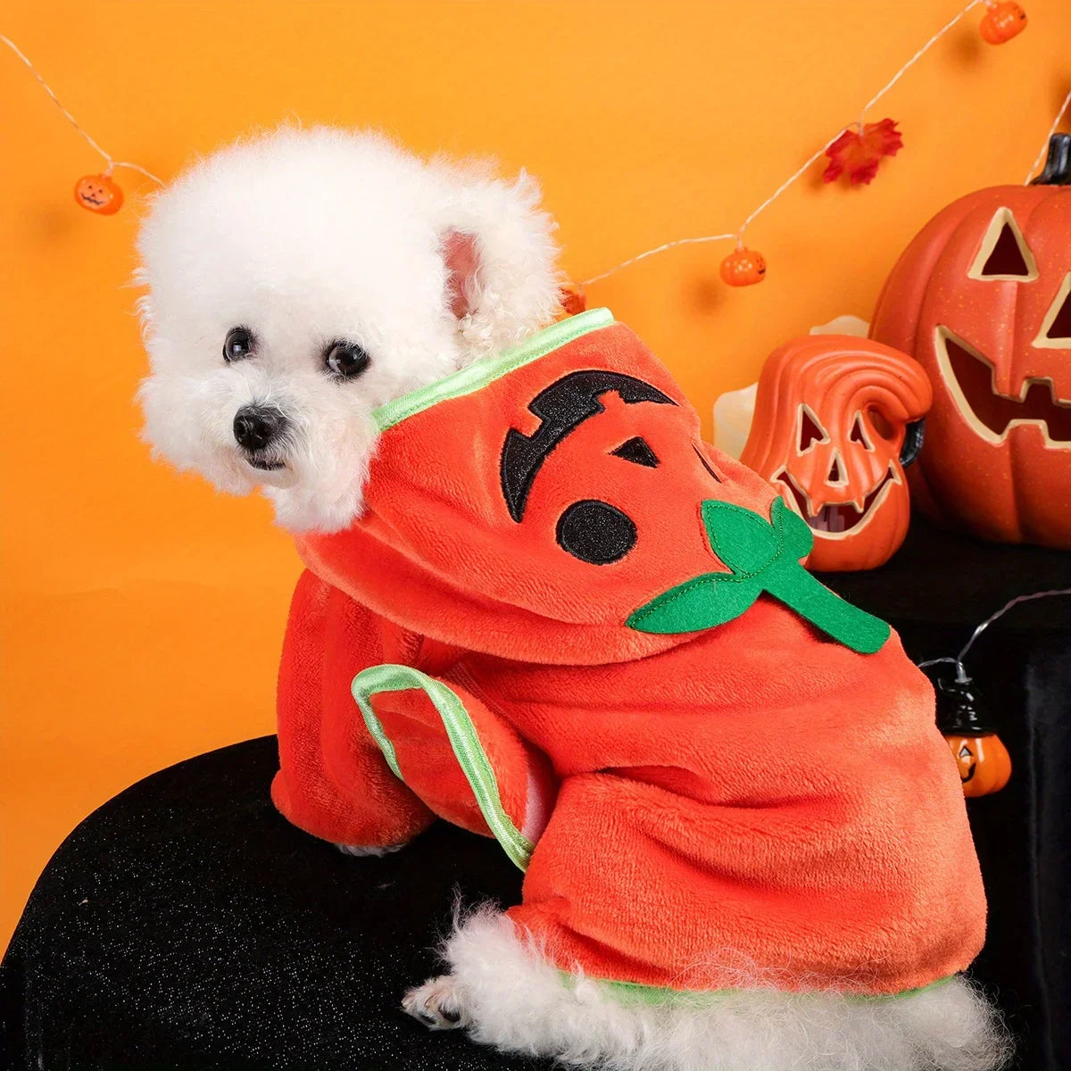 Pet Cute Pumpkin Head Halloween Dress Up Cat Dog Bath Thickened Soft Absorbent Bath Towel