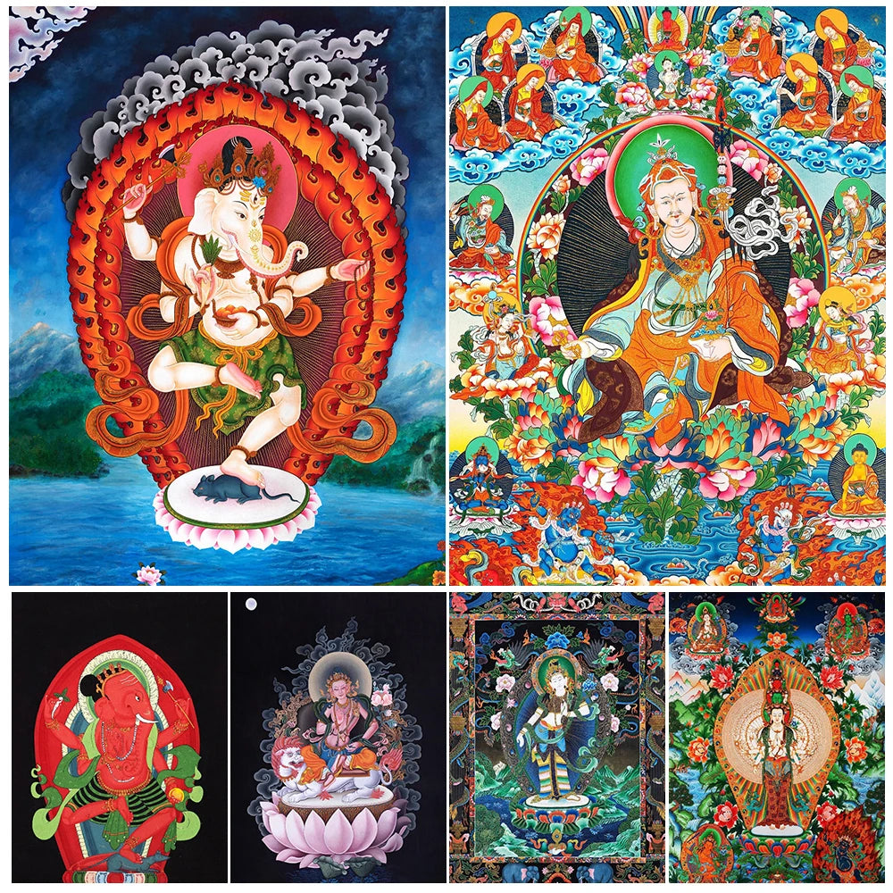 Indian Religion Ganesha Hindu Mythology God Posters Wall Pictures For Living Room Poster Wall Art Canvas Painting Unframed