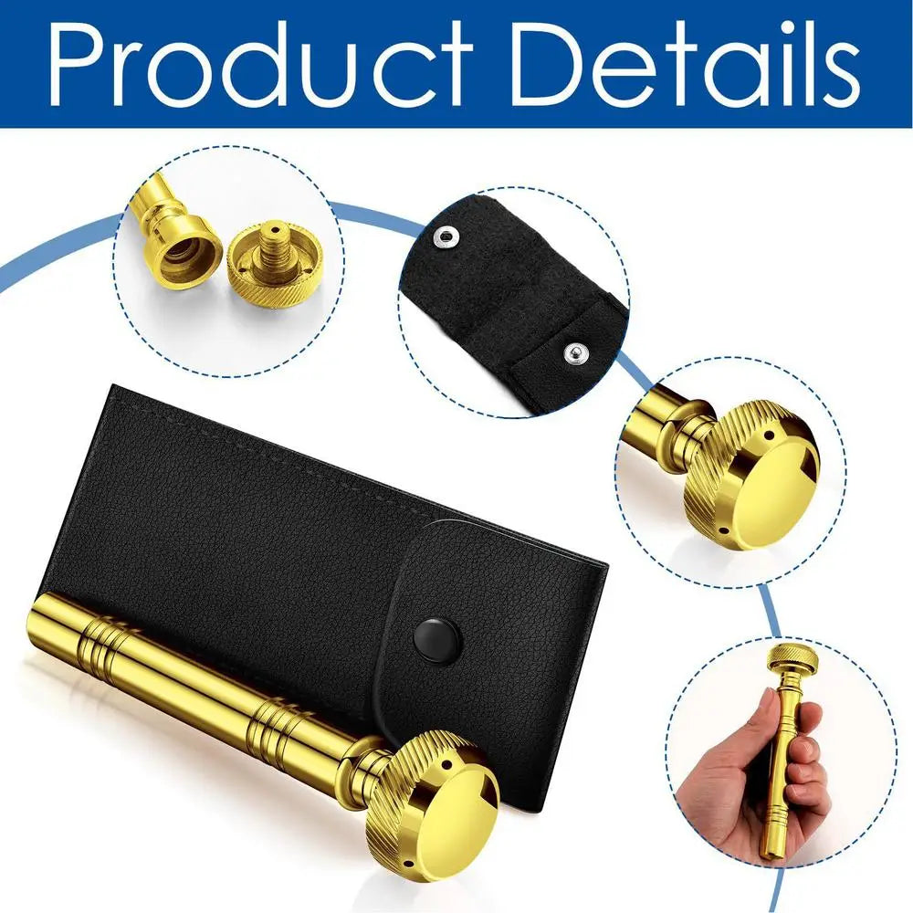 Christian Pocket Holy Water Sprinkler With Leather Storage Bag Religious Copper Holy Water Container Dispenser Travel Sprinkler