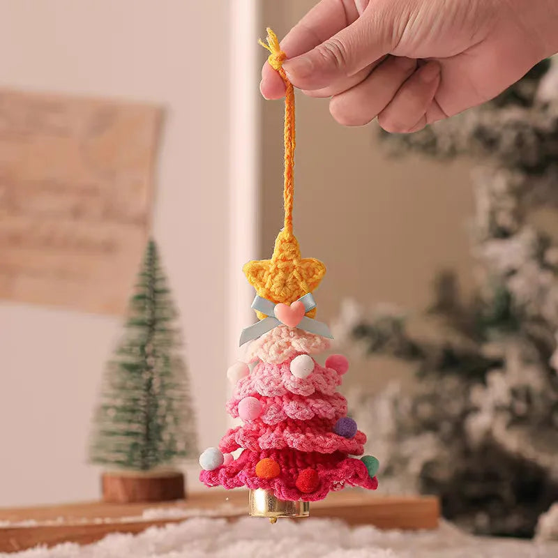 Christmas Tree Car Ornament Christmas Tree Knit Hand-knitted Gift Creative Ornament Home Decoration Christmas Gift Birthday Gift