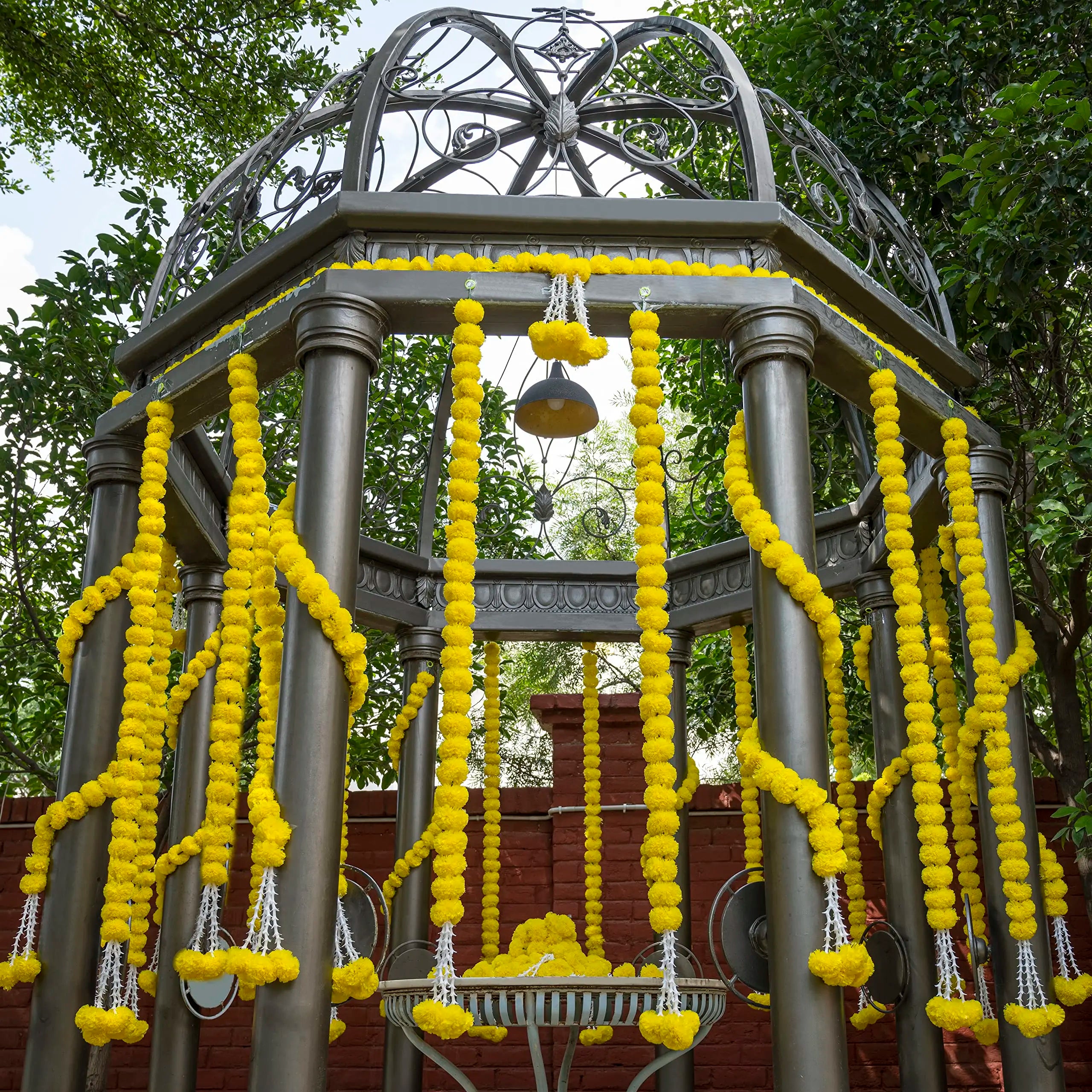 5-50pcs Marigold Flower Garlands Artificial Flower Garland for Indian Décor,Pooja, Diwali, Fiesta Day of The Dead, Mexican Party