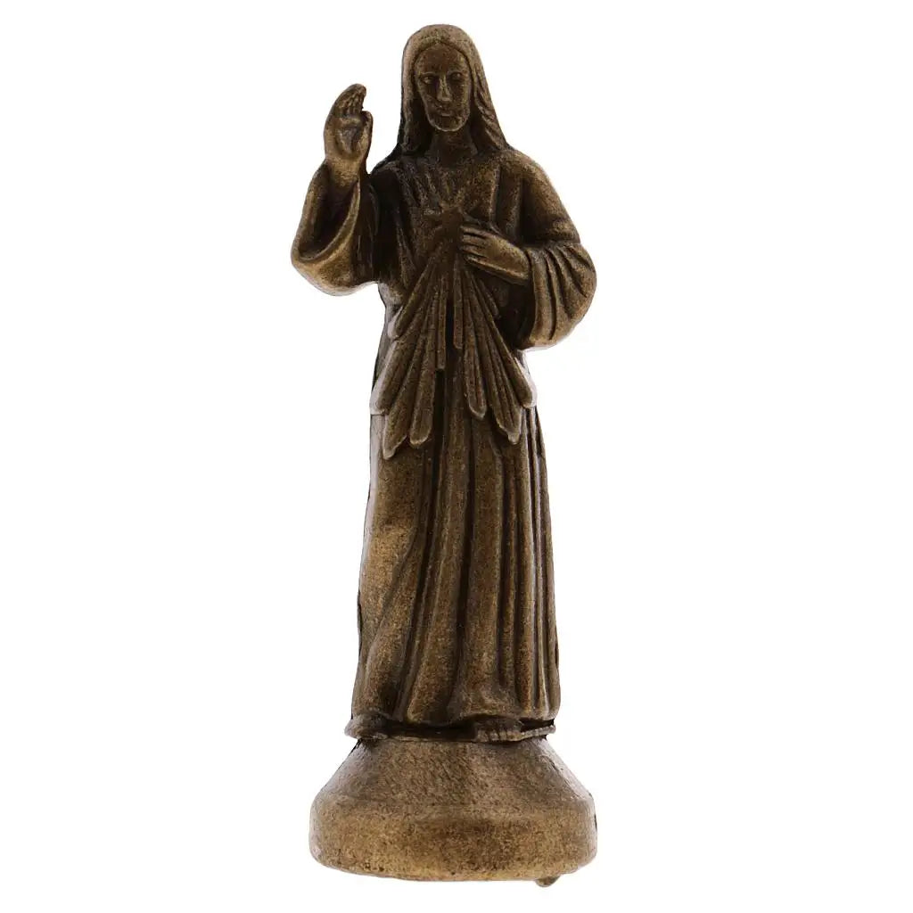 Holy Religious Statue Jesus Alloy Figurine Divine Mercy Ornaments Mini Jesus Figure Holy Religious Figurine Jesus Figurine