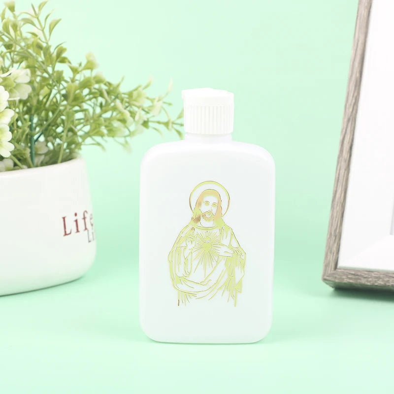 100ml Holy Water Bottles With Screw Lid Plastic Holy Water Container Holy Water Empty Containers With Gold Cross