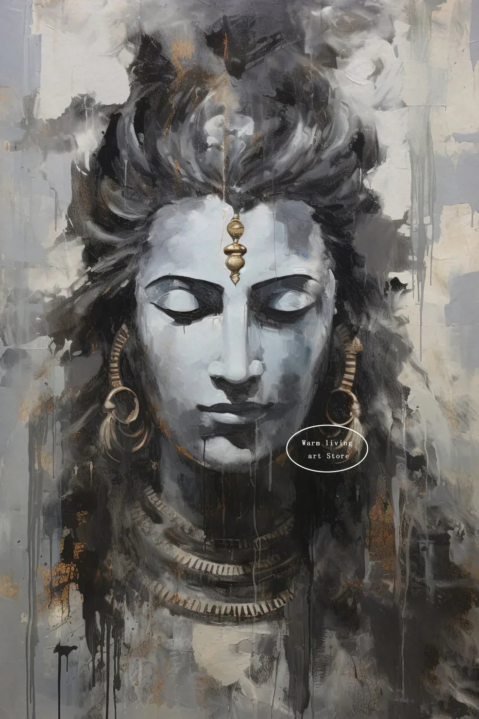 Lakshmi Krishna Buddha Shiva Ganesha Hindu Deity Canvas Wall Art  Spiritual Home Decor Posters  Prints