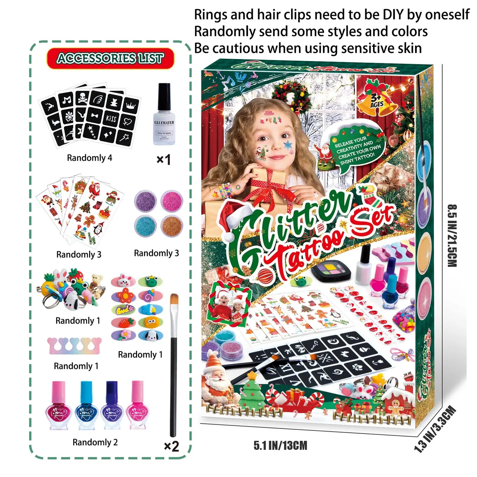 Christmas Diy Makeup And Armor Set For Children, Cosmetics, Beads, Hairpins, Necklaces, Jewelry, Cartoon Toys, Gifts