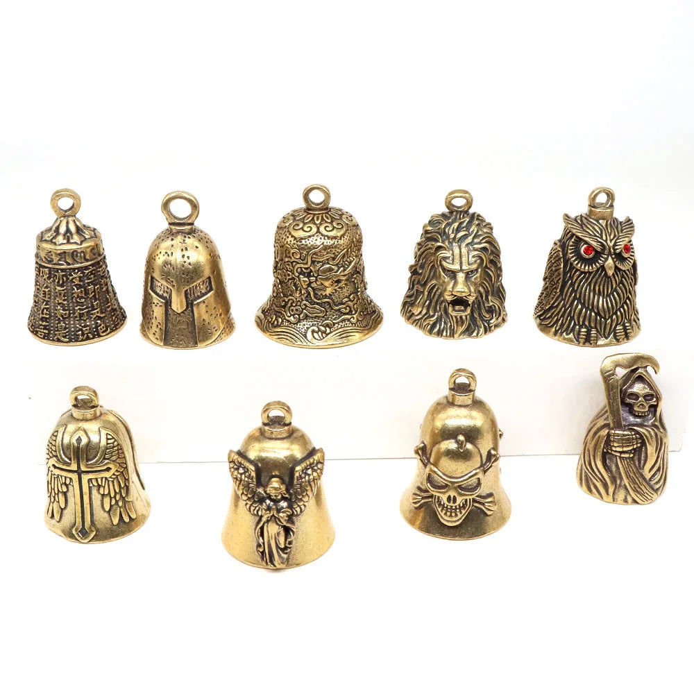 Brass Handicraft Die-casting Drop Bell Key Car Button Wind Bell Tibetan Bronze Bells Creative Gift Home Decoration Accessories