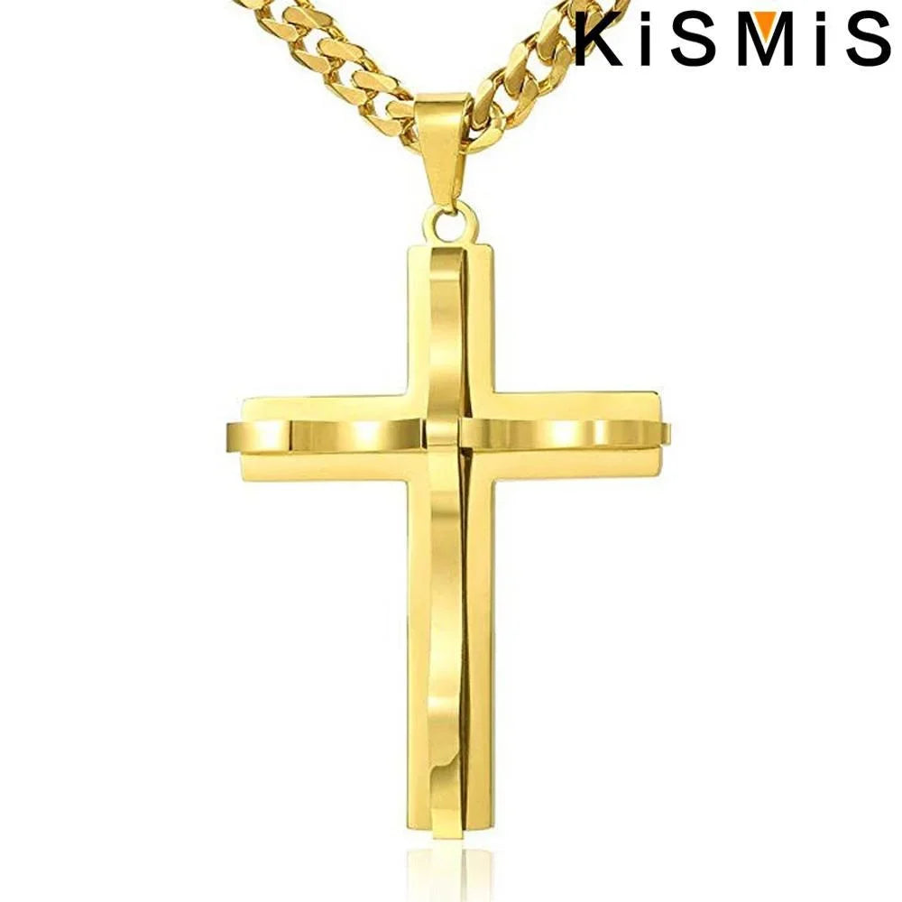 Men's Cross Pendant Necklace Fashion Hip-hop Jewelry Accessories Stylish Design Unique Gift for Him