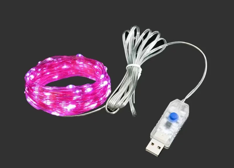 Led silver Wire Fairy Lights USB Powered LED String Lights outdoor waterproof Garland For Christmas Party Wedding DIY Decoration