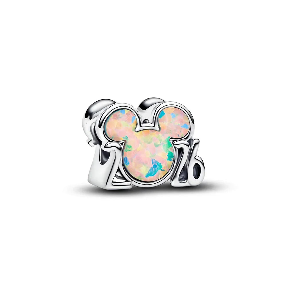 2026 Disneypark Christmas Halloween Skull Pink Elephant Cartoon Animal Charm Suitable for Women Original Bracelet DIY Gifts