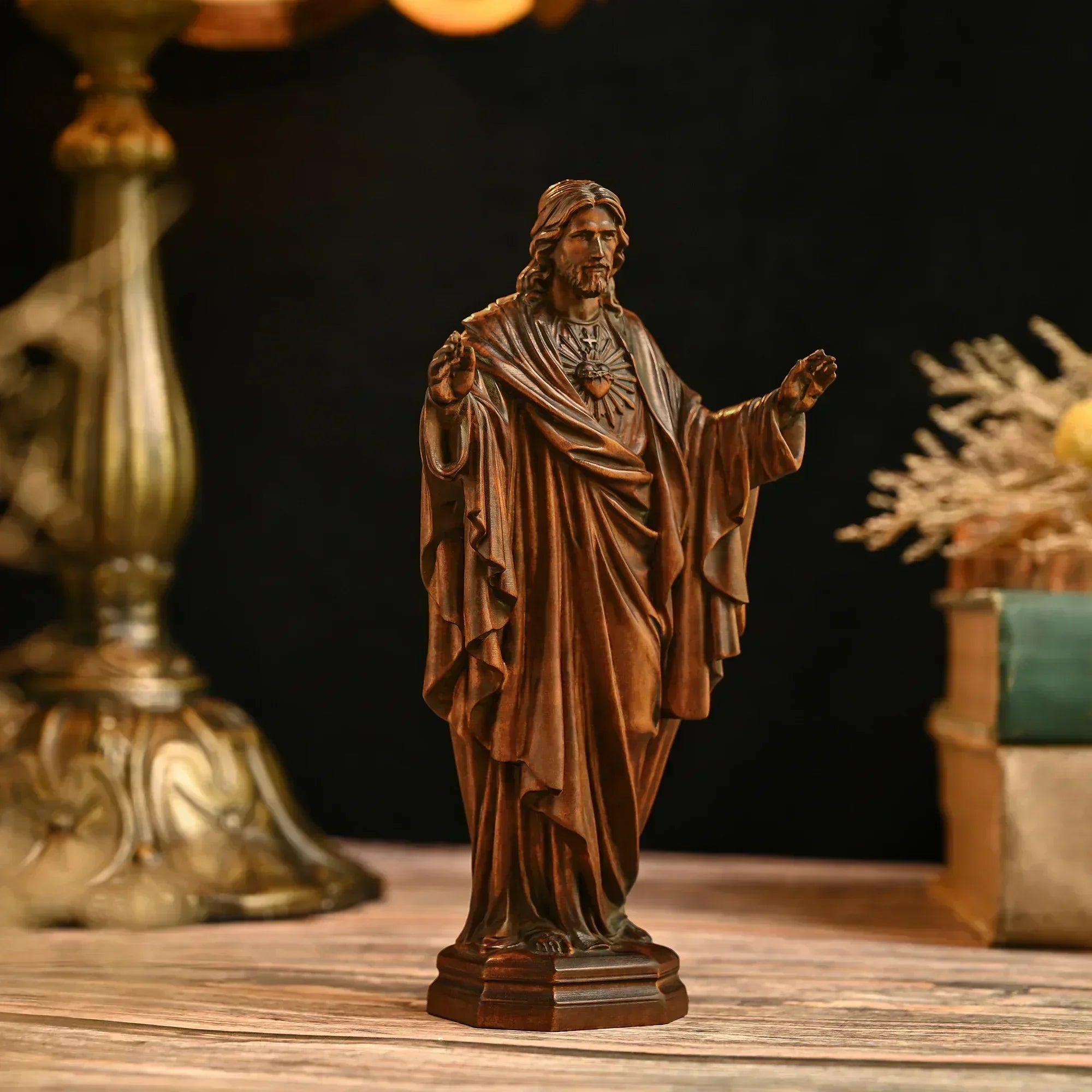 High Quality Cross-Border Handmade Solid Wood Carving Handicrafts Jesus Sacred Statue