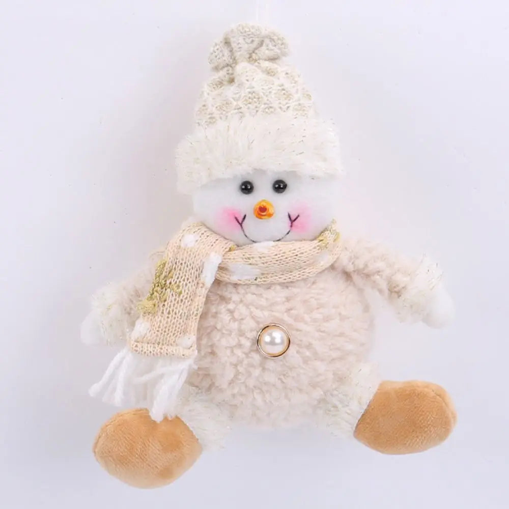 Crafts Cute Christmas Tree Pendant Figurine Ornament Elk Christmas Doll Ornament Creative Snowman Santa Pendant Decor New Year