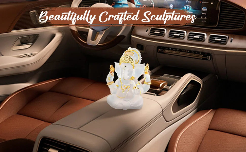 Divine Ganesha Statue Elephant God Decor Luxury Thai Buddha Idol Hindu Temple Art Altar Showpiece Gift for Blessings Meditation