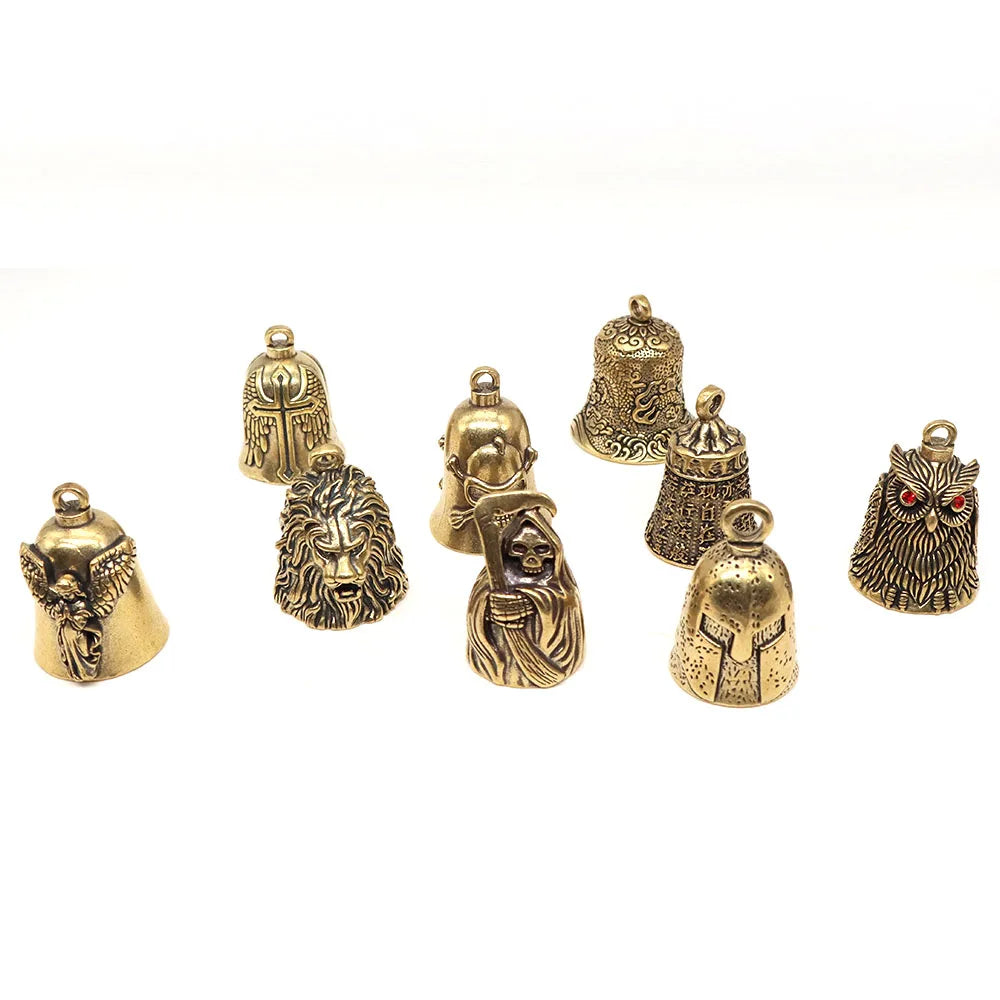 Brass Handicraft Die-casting Drop Bell Key Car Button Wind Bell Tibetan Bronze Bells Creative Gift Home Decoration Accessories